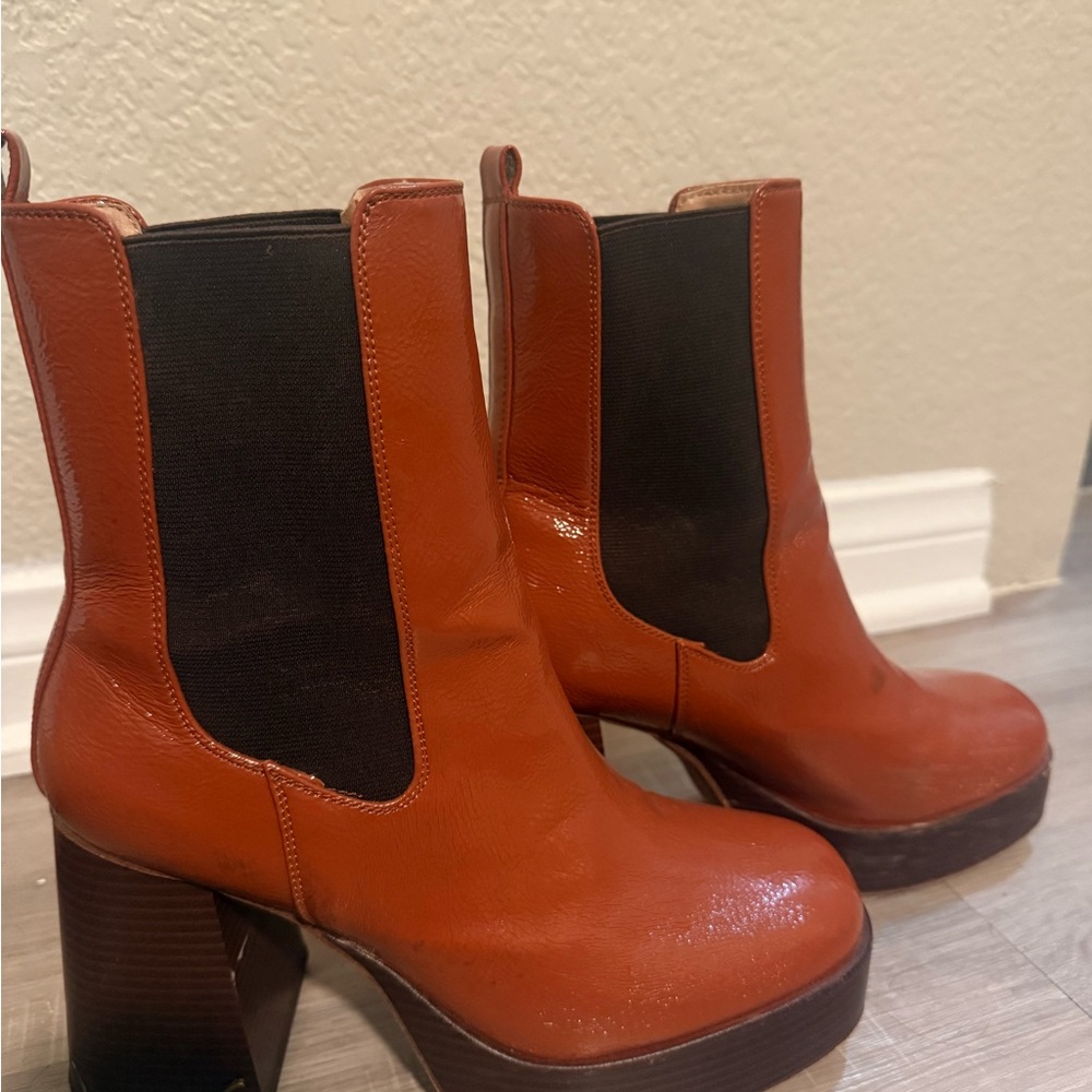 Women’s Burnt Orange Platform Chelsea Boots